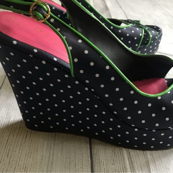 Lilly Pulitzer Picture Perfect Navy Polka Dot Heel - Picture 3 of 6